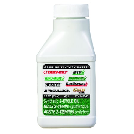 Mtd MTD Genuine Parts 2-Cycle 40:1 Engine Oil 3.2 oz 49V7543M953